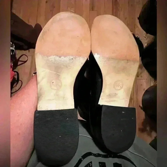 MICHAEL KORS FULTON HARNESS BLACK MOCHA LEATHER RIDING BOOTS WOMENS SIZE 8 - Picture 8 of 9